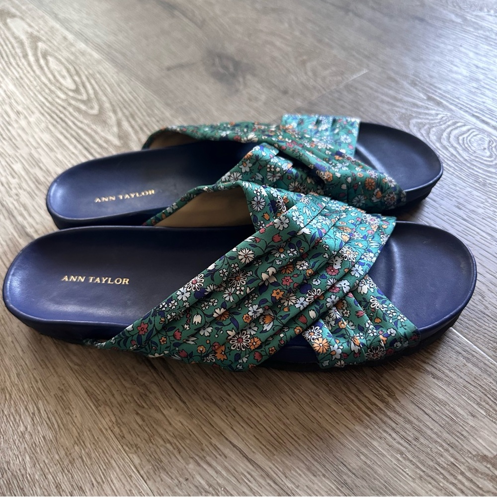 Ann Taylor Riley floral criss cross sandal size 9